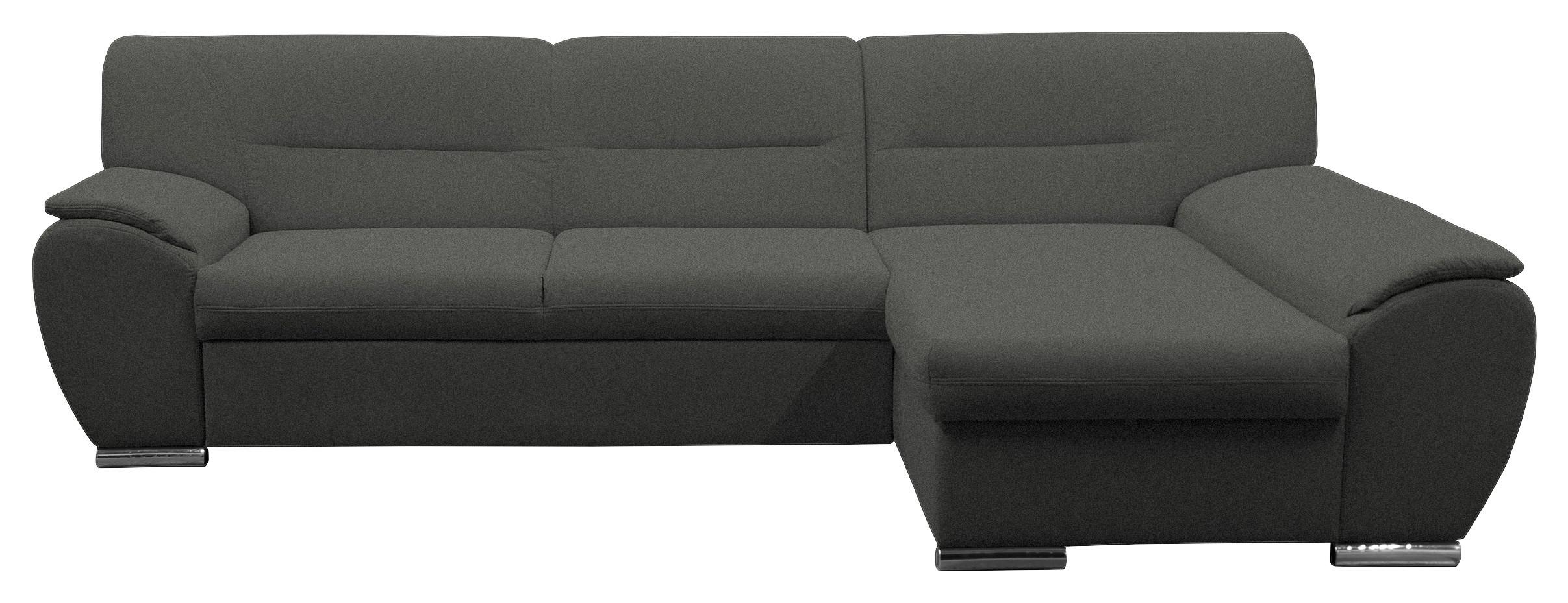 Veratti New Grau inkl. Schlaffunktion Ottomane Rechts - Silberfarben/Grau, Design, Textil (281/167cm) - MID.YOU