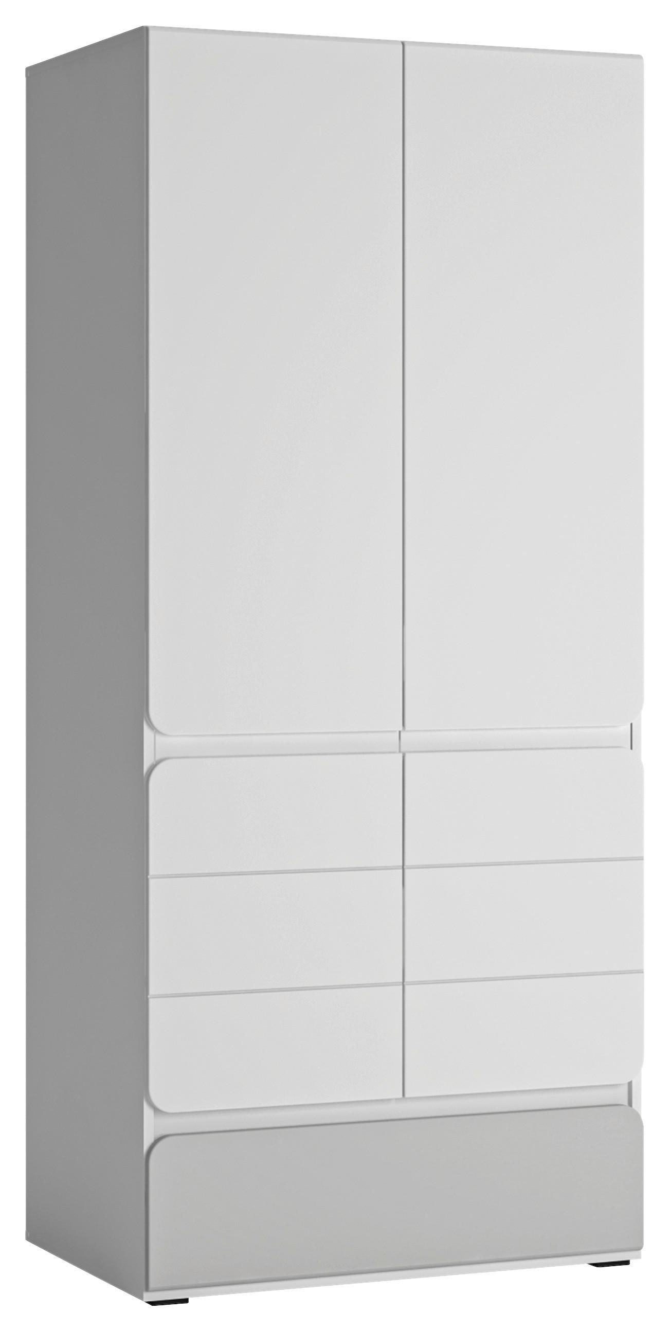 Šatní skříň s otočnými dveřmi FLEXI, barva bílá/šedá - bílá/šedá, Moderní, kompozitní dřevo (84/193,4/59,6cm) - Premium Living