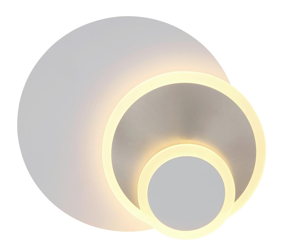 NÁSTENNÉ LED SVIETIDLO ODONELL - biela/niklová, Design, kov/plast (30/23/6,5cm) - Globo