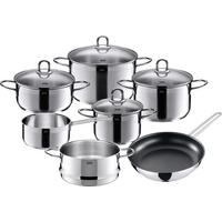 Kochtopfset Diamant 11-Tlg. Edelstahl mit Deckel - Edelstahlfarben, Design, Glas/Metall - Silit