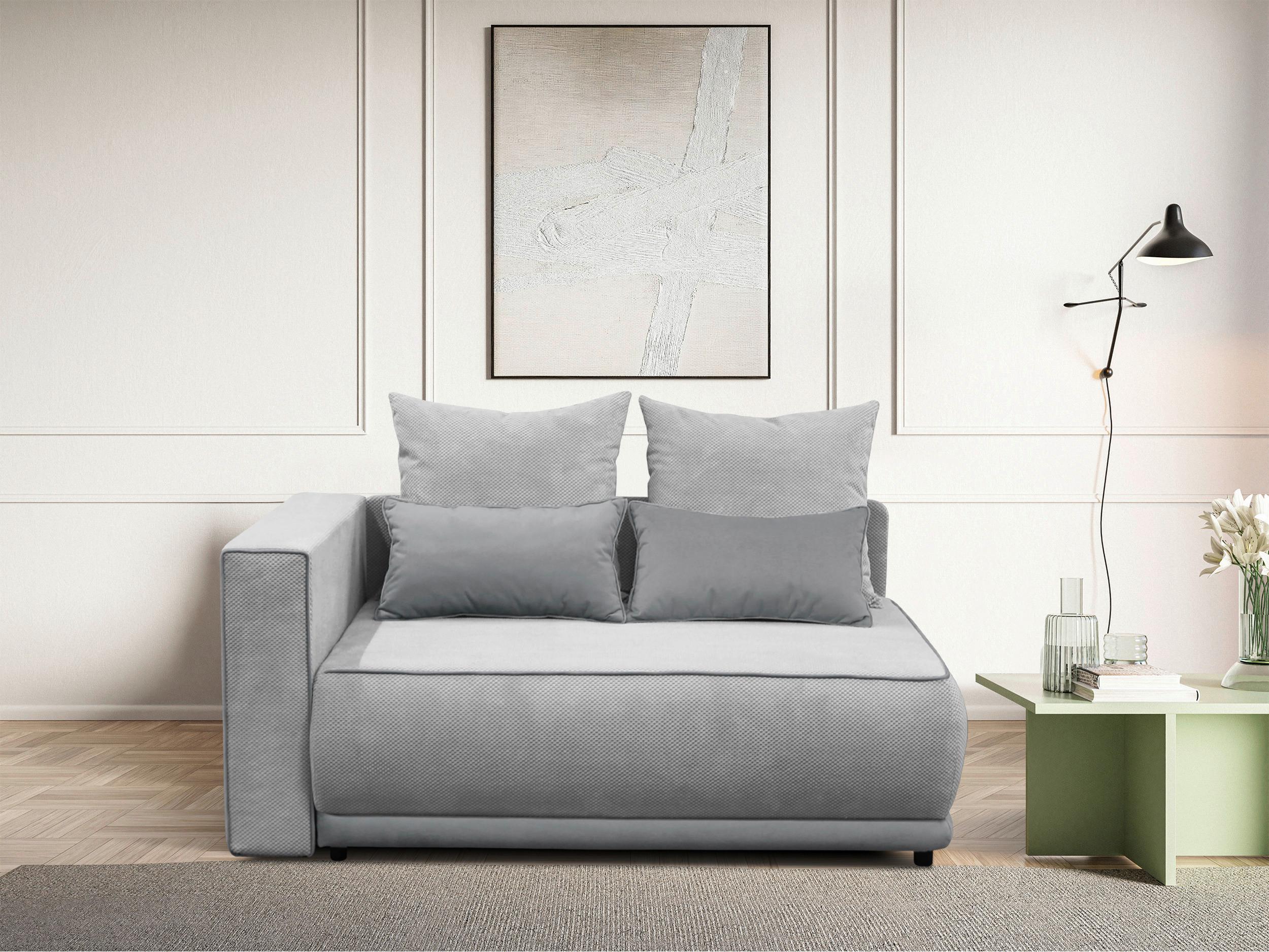 Récamiere Iga Li Grau B: 168 cm - Schwarz/Grau, Design, Textil (168/73/99cm) - MID.YOU
