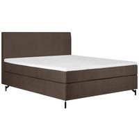 Boxspringbett Linz 140x200 cm Braun inkl. Topper - Schwarz/Braun, MODERN, Textil (140/200cm) - MID.YOU