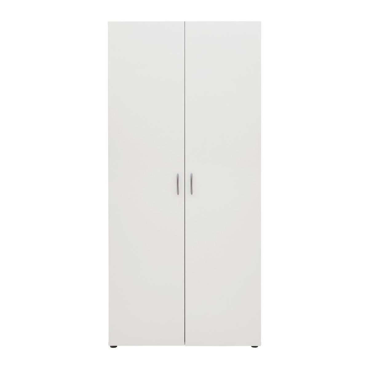 Šatní skříň JOE *CENOVÝ TRHÁK* - bílá/barvy hliníku, Konvenční, kompozitní dřevo/plast (81/177/51cm) - Based