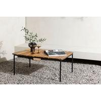 Loungetisch Penh Aus Stahl und Echtholz - Naturfarben, KONVENTIONELL, Holz/Metall (100/65/40cm) - Gardenson