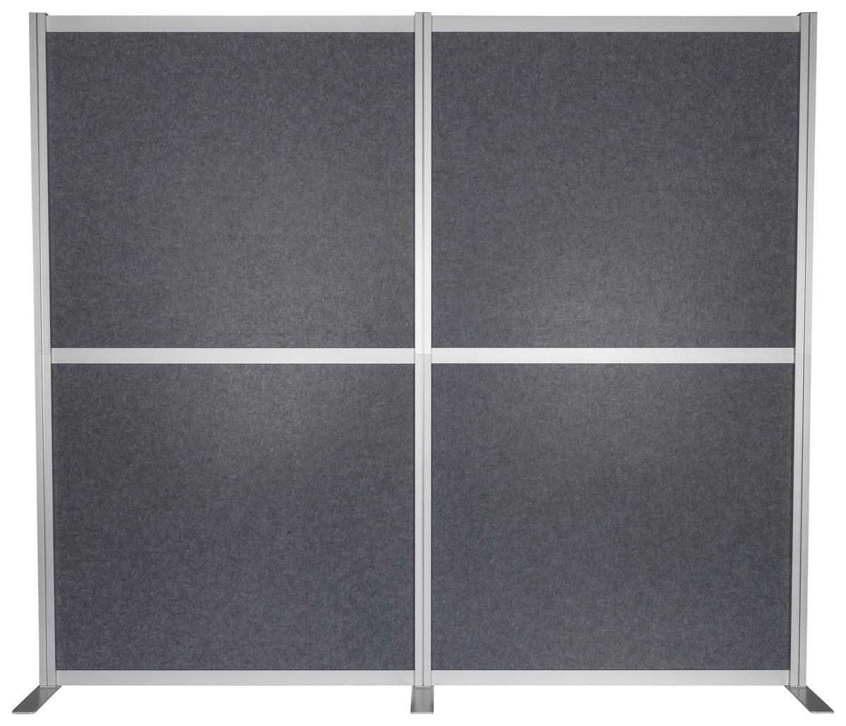 Trennwand Flexmiut Modul - Grau, Basics, Kunststoff/Textil (193,5/167,3cm) - MID.YOU