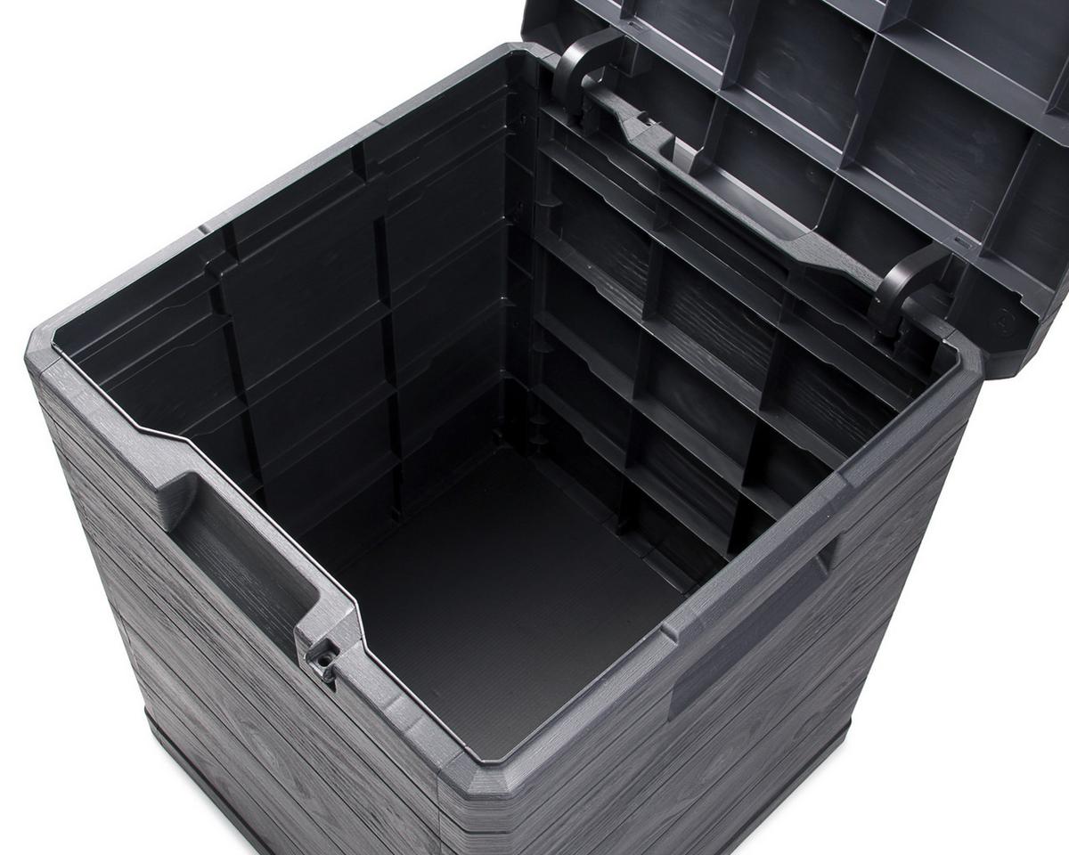 Kissenbox Madera Mini 44x50x43cm 90 L Anthrazit - Anthrazit, Basics, Kunststoff (44/50/43cm)