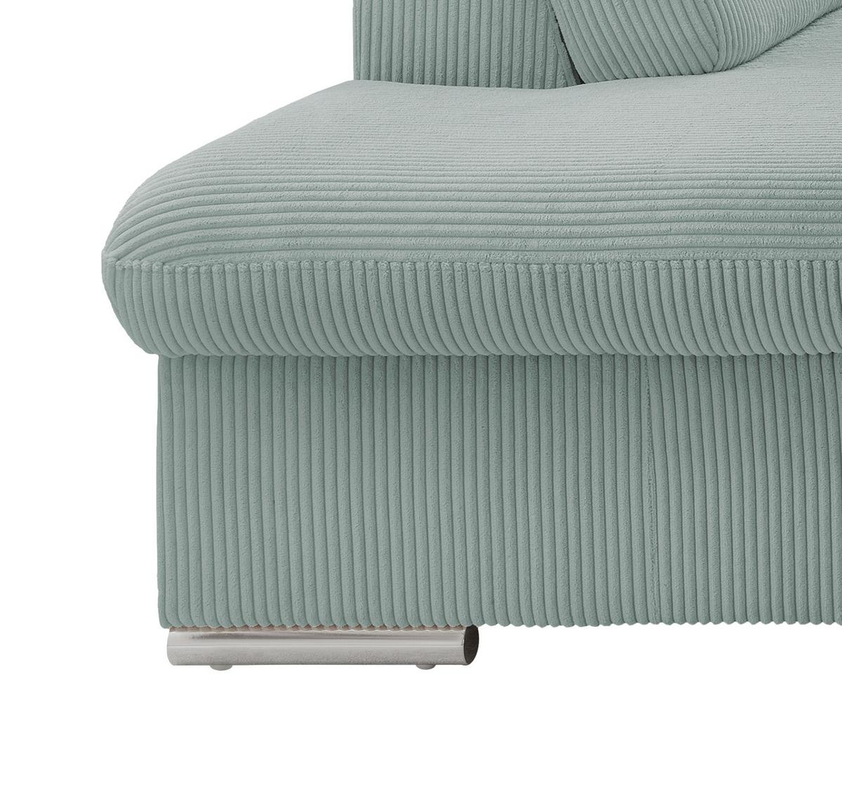 Ecksofa Vasto Hellblau S: 228x283 cm - Chromfarben/Hellblau, Design, Textil (228/283cm) - Livetastic