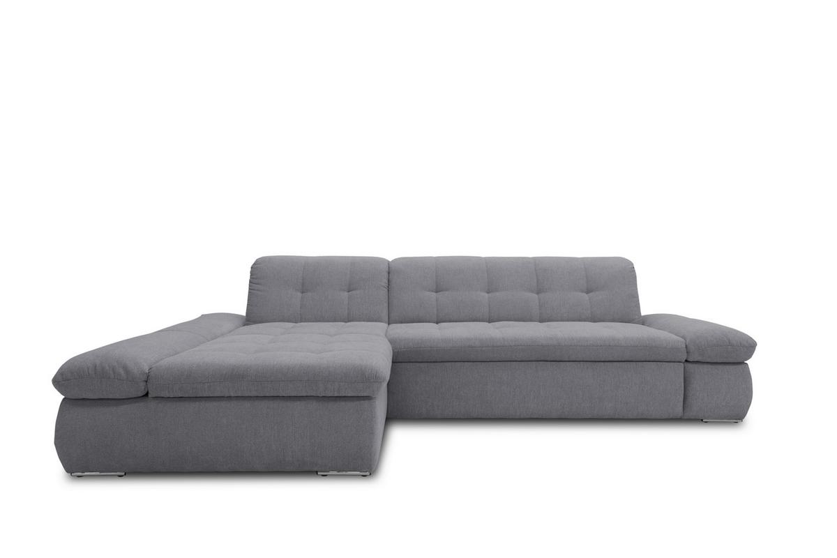Ecksofa Moric Dunkelgrau Mikrofaser - Chromfarben/Dunkelgrau, KONVENTIONELL, Textil (172/300cm) - MID.YOU
