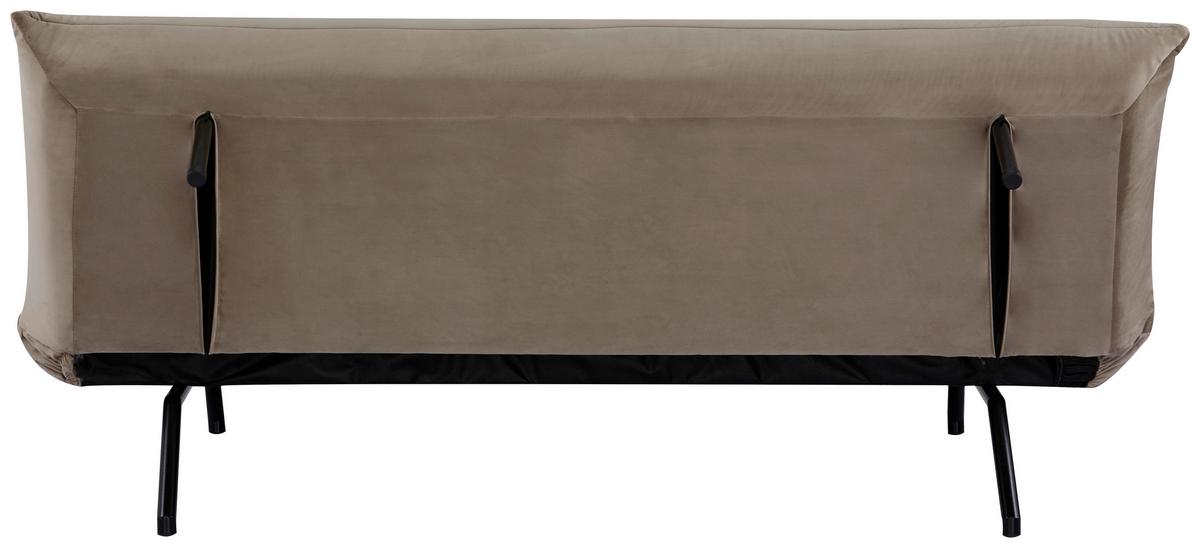 Rozkladacia pohovka JARVIS, svetlohnedý zamat - čierna/taupe, Modern, kov/textil (185/82/62cm) - MID.YOU