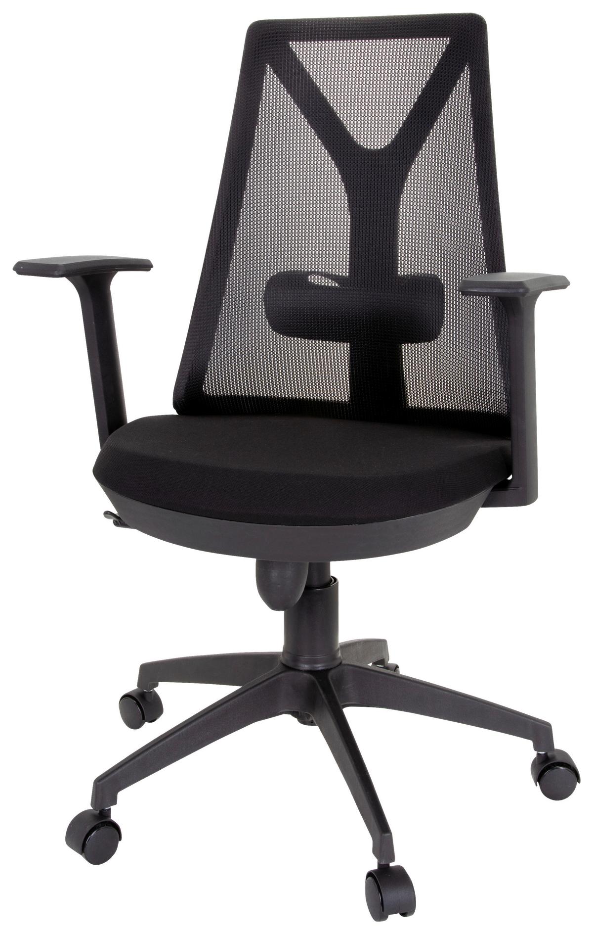 Bürostuhl Falun Basic Schwarz Bis 120 Kg - Schwarz, Basics, Kunststoff/Textil (64/100/60cm) - MID.YOU
