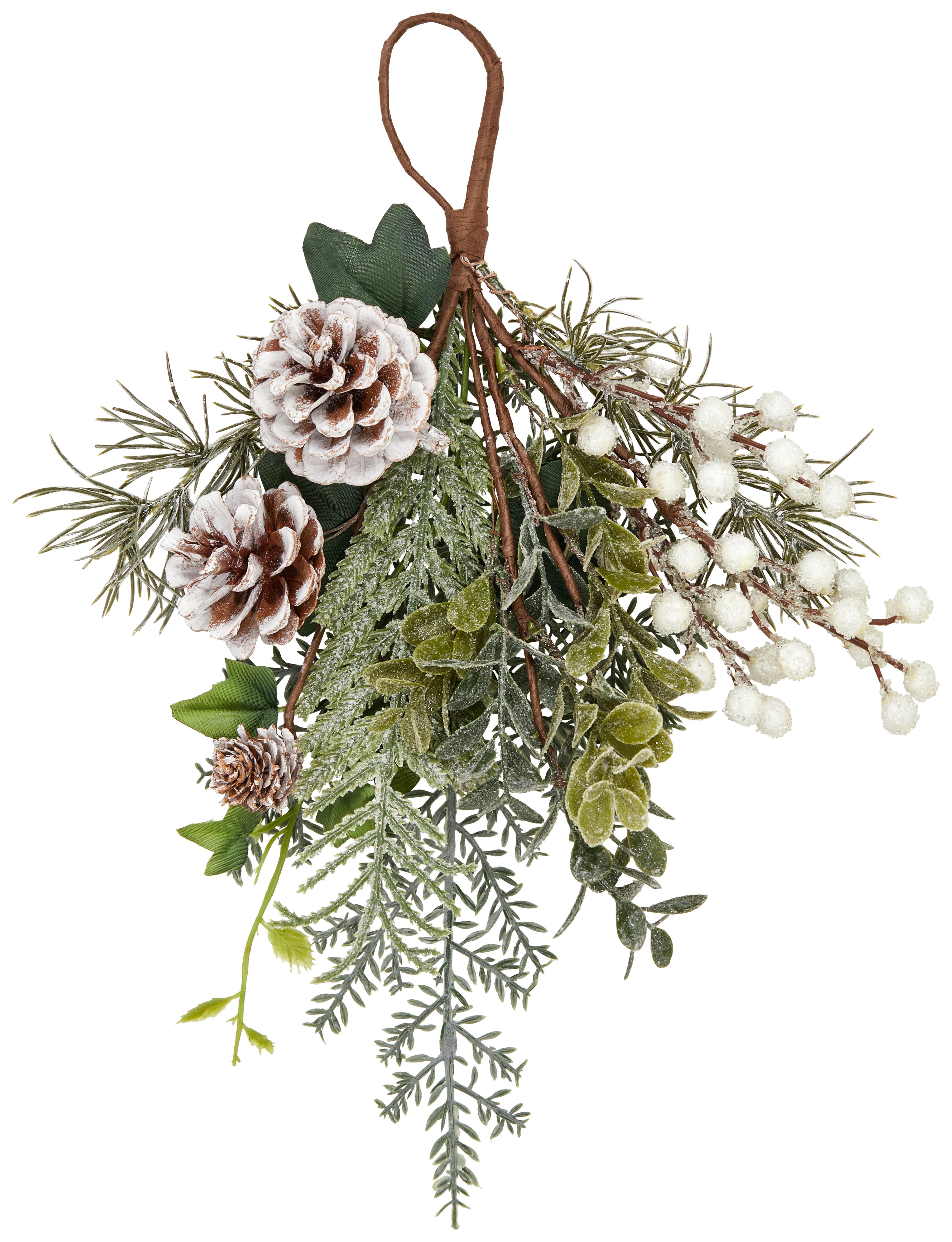 Türkranz Romulus L: 33 cm Romulus - Weiß/Grün, KONVENTIONELL, Naturmaterialien/Kunststoff (33/20/8cm) - Ondega