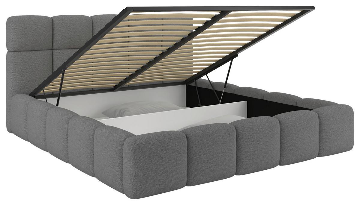 Polsterbett Cloudy Grau, Lf: 160x200 Cm - Grau, Trend, Holz/Holzwerkstoff (160/200cm) - Luca Bessoni