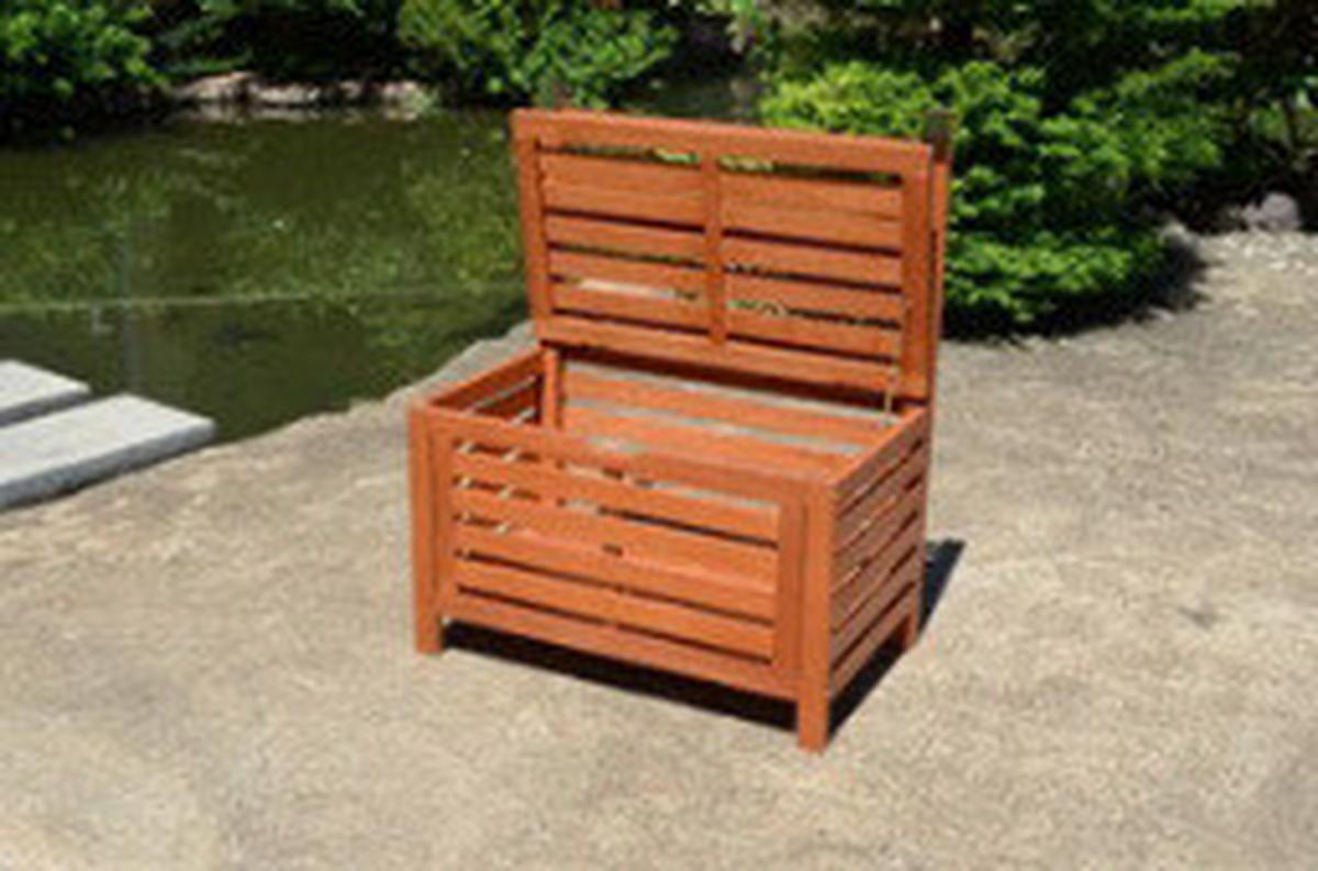 Sichtschutz Concord Eukalyptus Mit Truhe - Eukalyptusholzfarben, Basics, Holz (76/180/45cm) - Gardenson