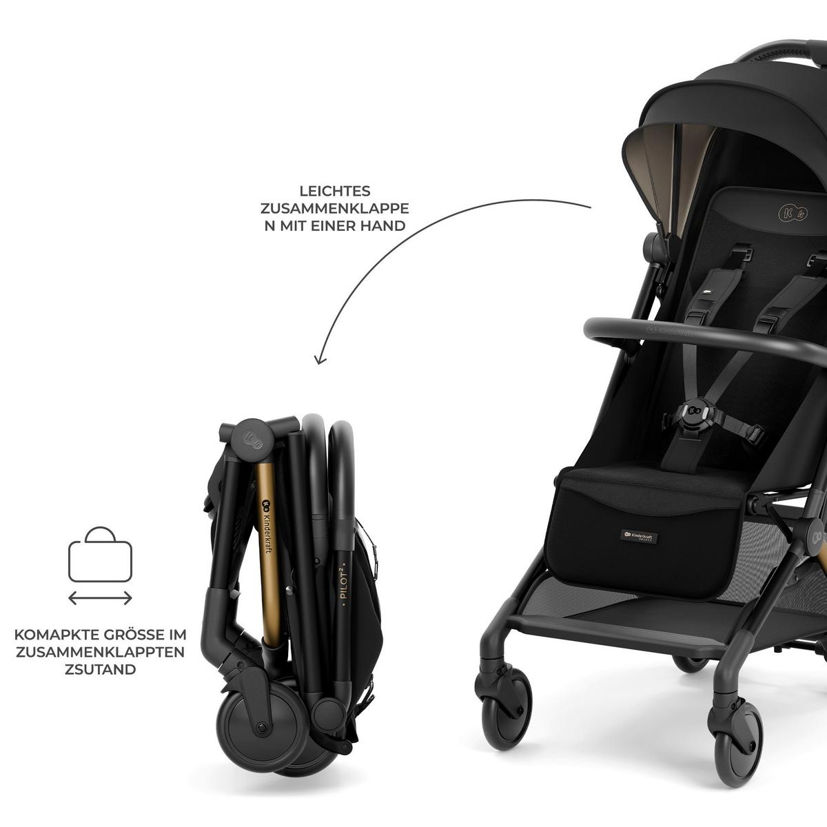 Buggy schwarz PILOT 2 - Schwarz, Basics, Kunststoff/Textil (67/42/101cm) - Kinderkraft