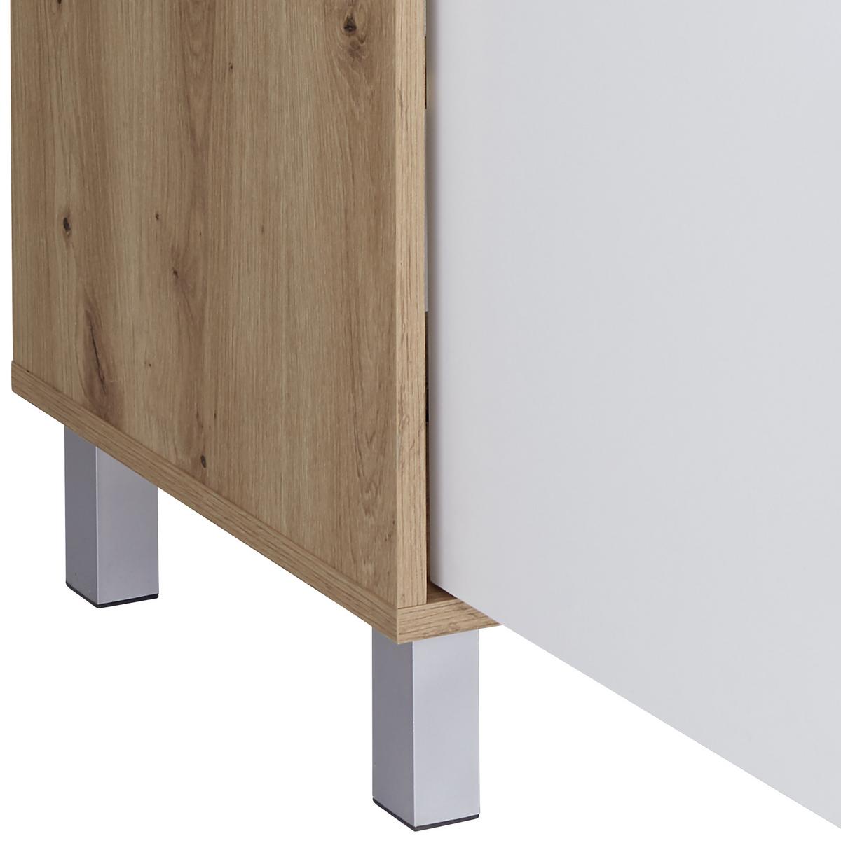 Komód Box 98/85 Cm - tölgyfa/fehér, Modern, faalapú anyag (99/85/40cm) - Ondega