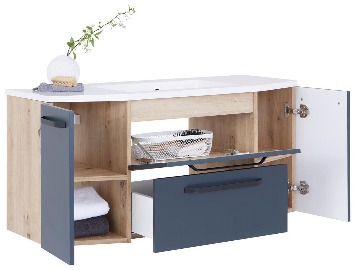 Spodní umyvadlová skříňka SANTO - barvy grafitu/antracitová, Konvenční, kov/kompozitní dřevo (110/56/47cm) - Luca Bessoni