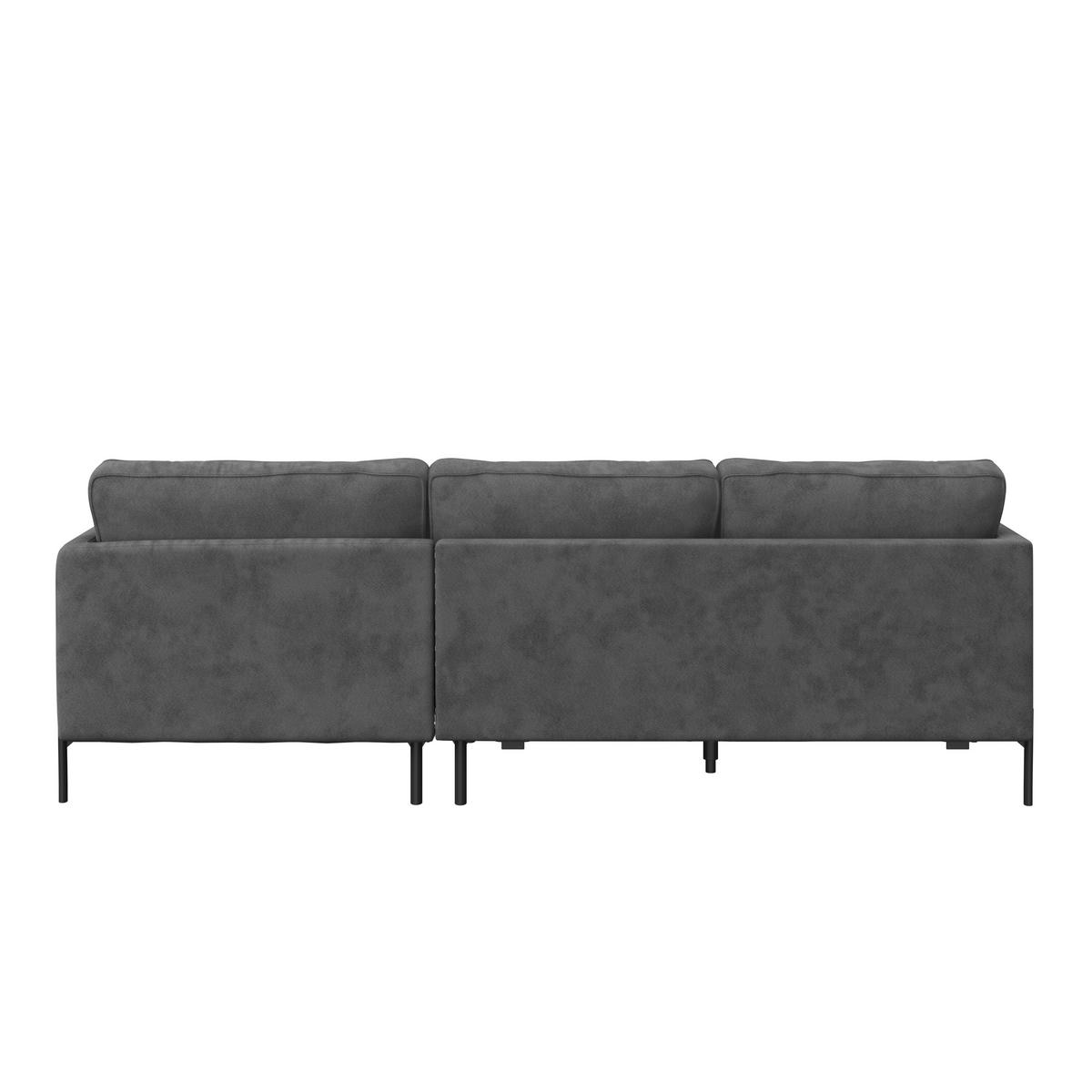 Ecksofa Yukon Dunkelgrau S: 232x154 Cm - Dunkelgrau/Schwarz, Trend, Textil (232/154cm) - Livetastic