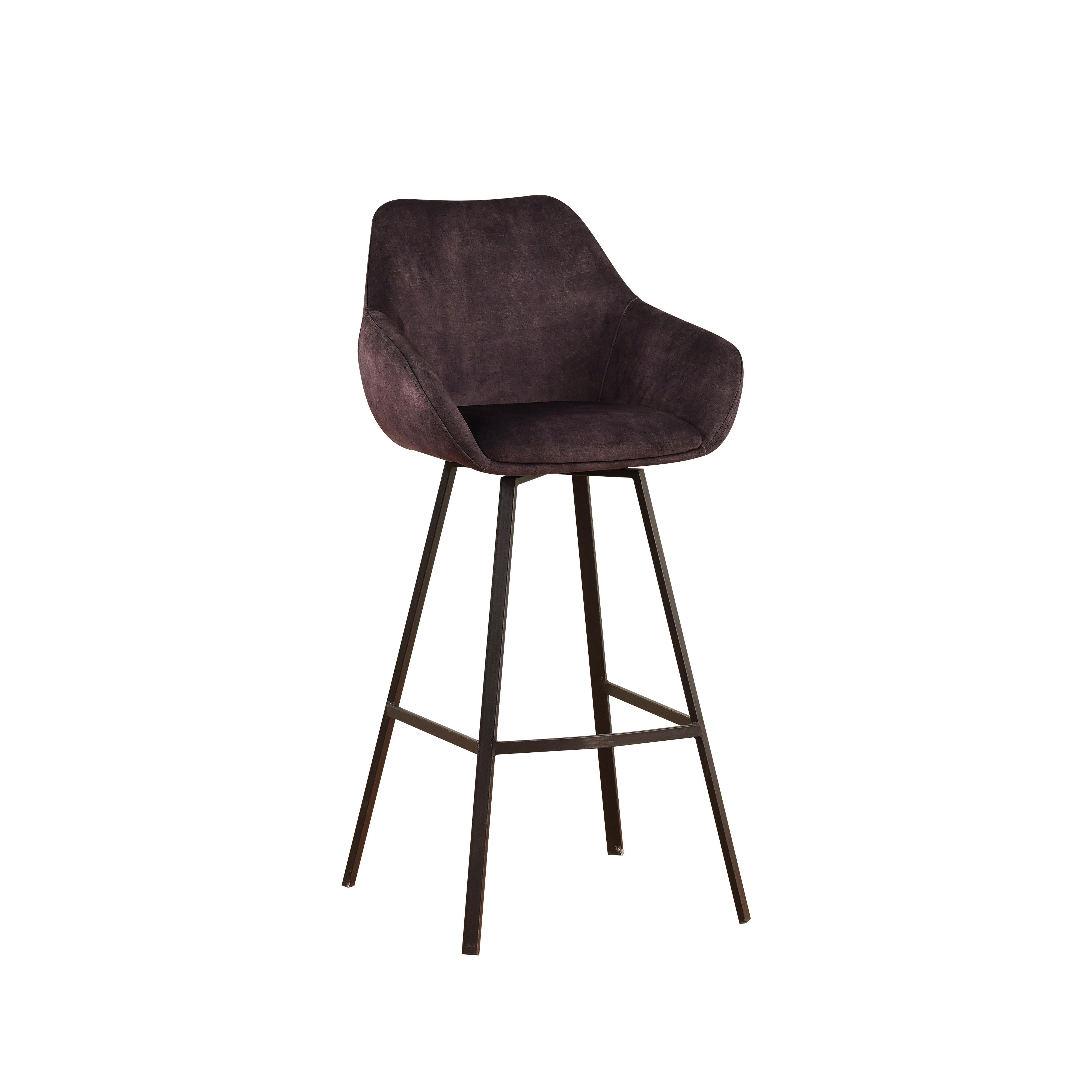 Barhocker-set Casper Anthrazit B: 55 Cm - Anthrazit/Schwarz, MODERN, Textil/Metall (55/109/57cm) - MID.YOU
