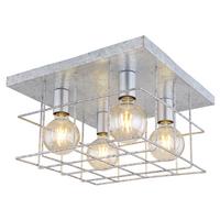 Deckenleuchte Merril L: 40 cm 4-Flammig aus Stahl - Zinkfarben, Design, Metall (40/40/26cm) - Globo