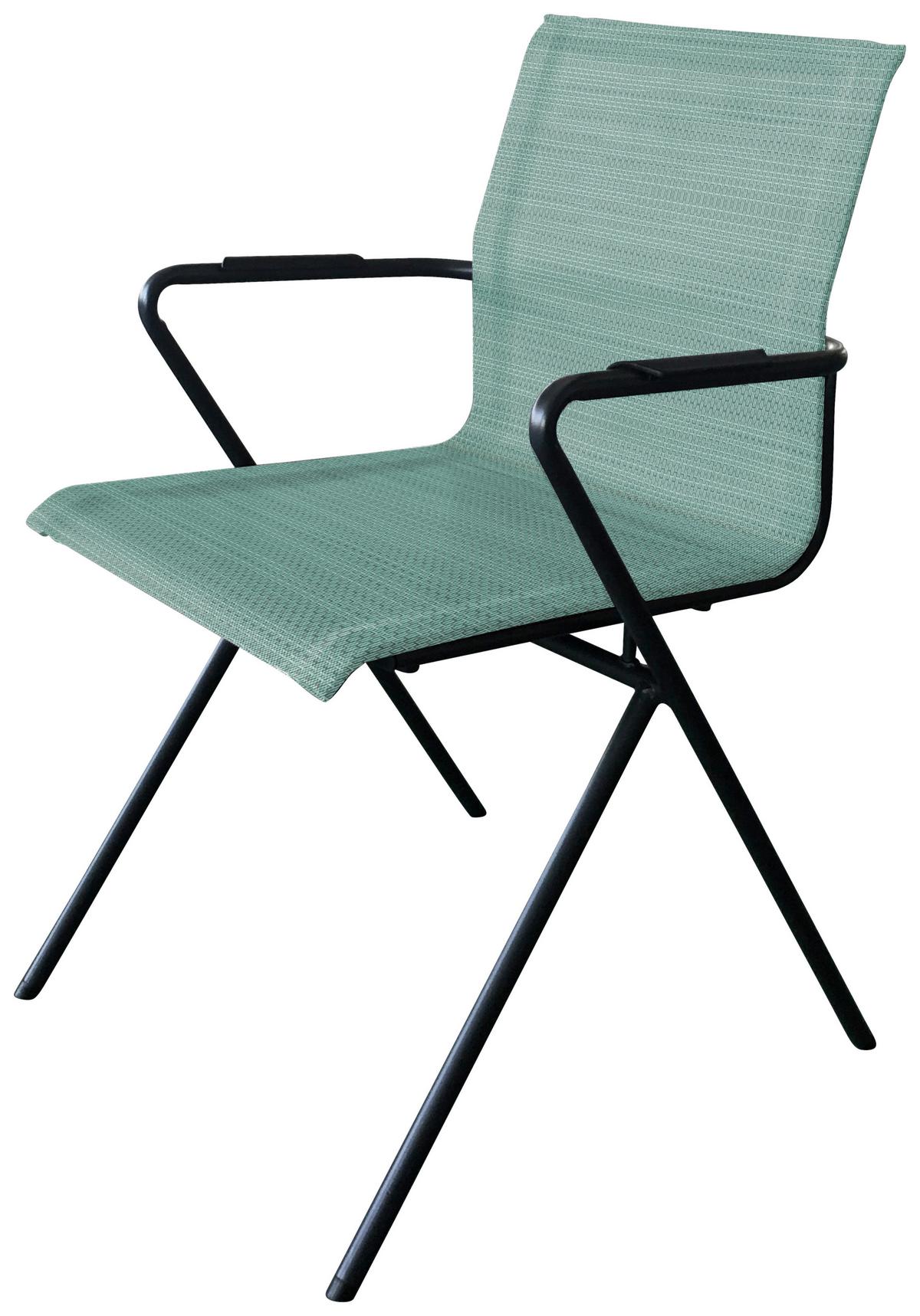 Gartenstuhl Stapelbar Alpha Stahl, Textil - Anthrazit/Olivgrün, MODERN, Textil/Metall (55/83/57cm) - Acamp