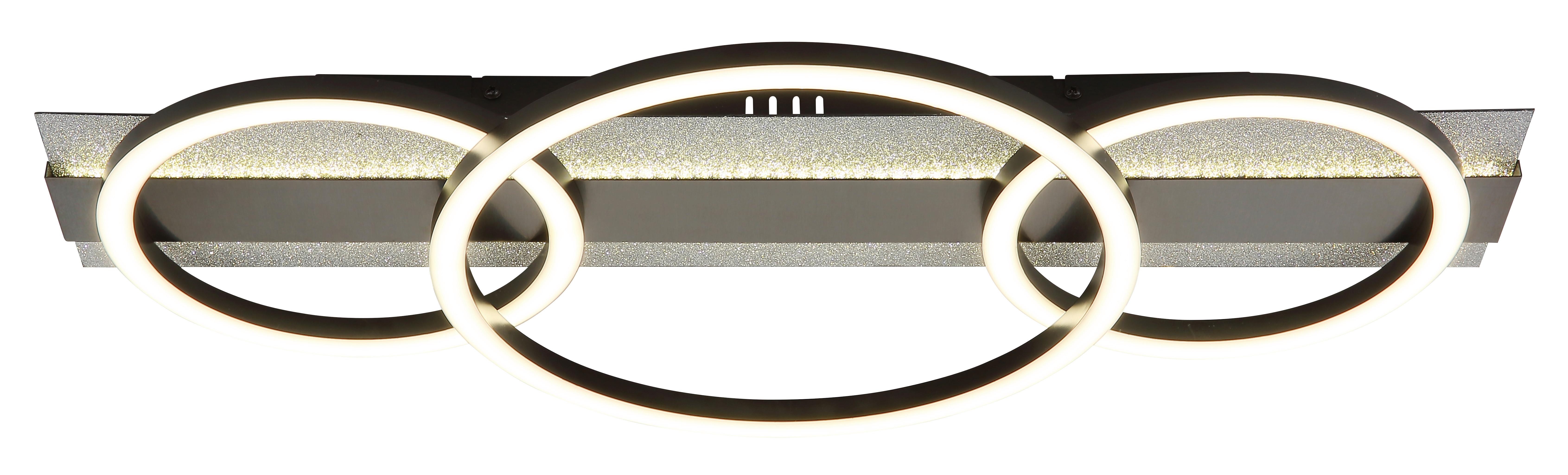 LED-Deckenleuchte 4000k, 40w - Silberfarben/Schwarzchrom, Design, Kunststoff/Metall (62,2/30/8,8cm) - Globo