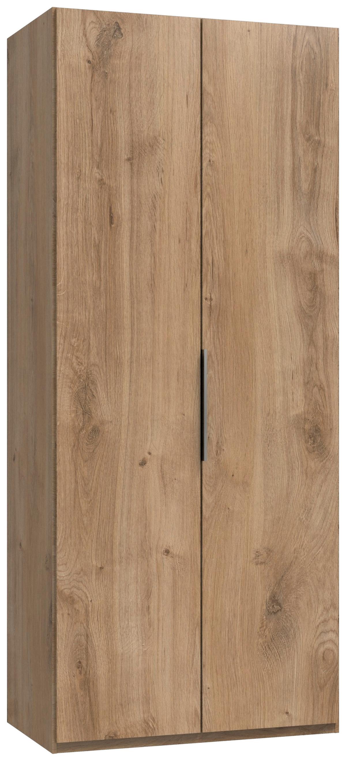 Drehtürenschrank mit Kleiderstange und zwei Einlegeböden