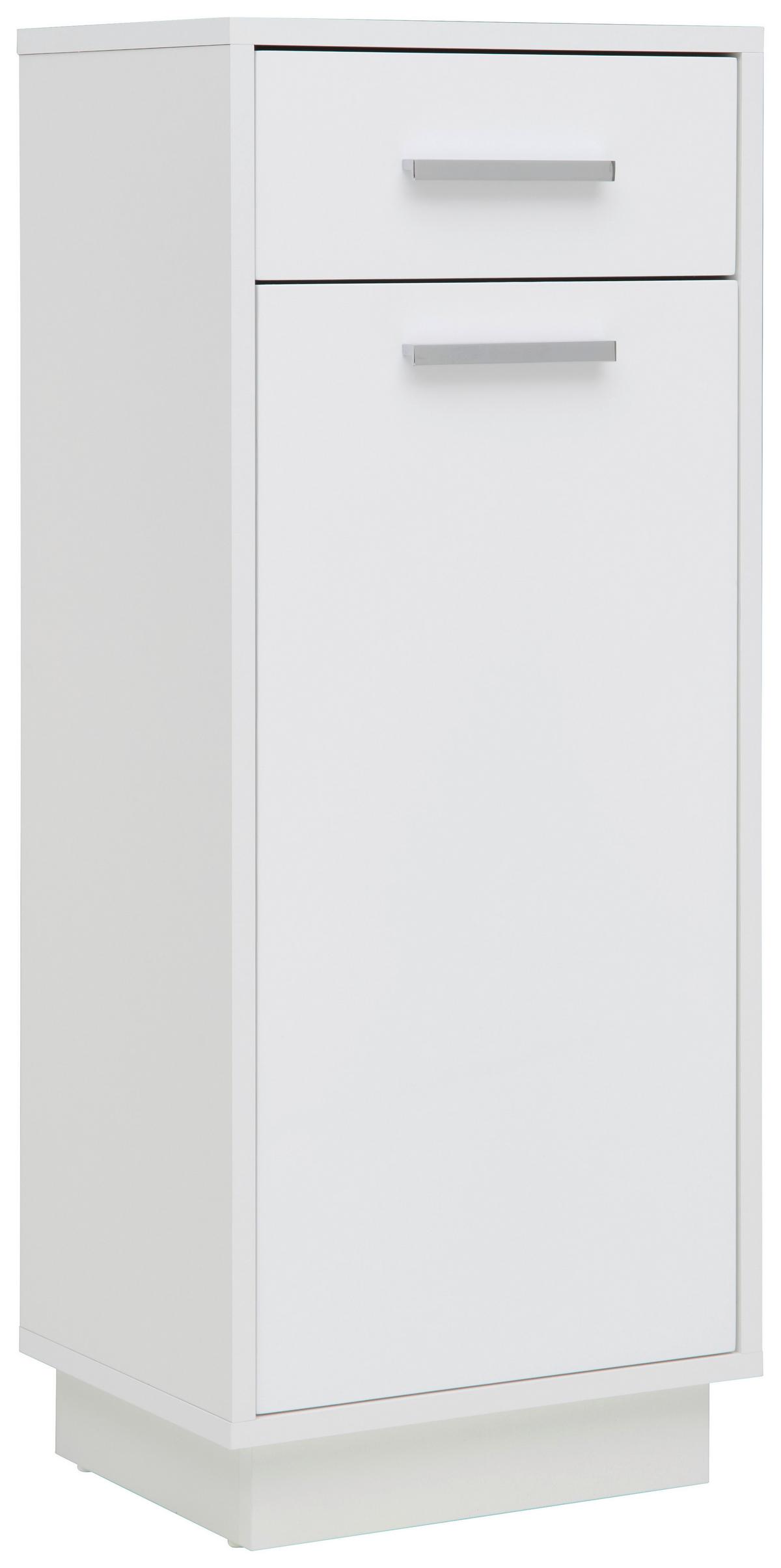 SPODNÁ SKRINKA MILANO - biela/chrómová, Modern, kov/kompozitné drevo (38/92/30cm)