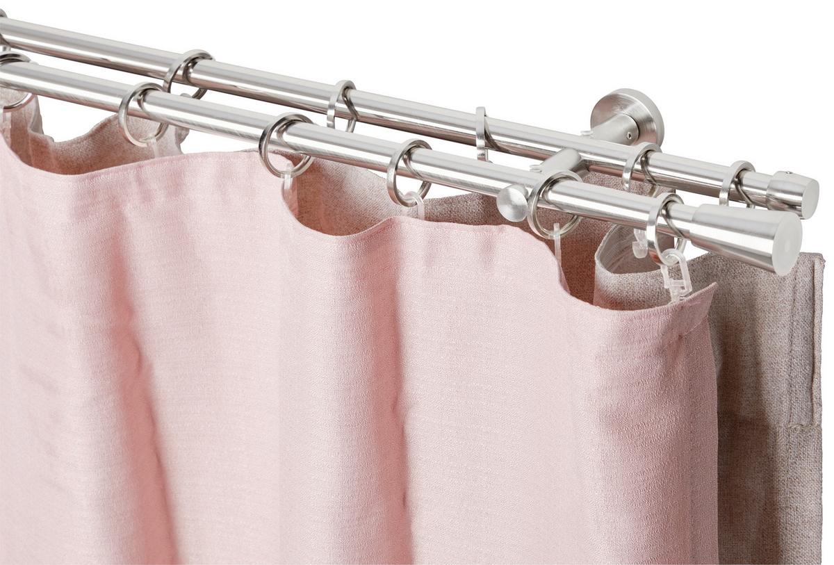 Rundstangengarnitur Brenda Edelstahlfarben L: 120 cm - Edelstahlfarben, KONVENTIONELL, Metall (120cm) - Ondega