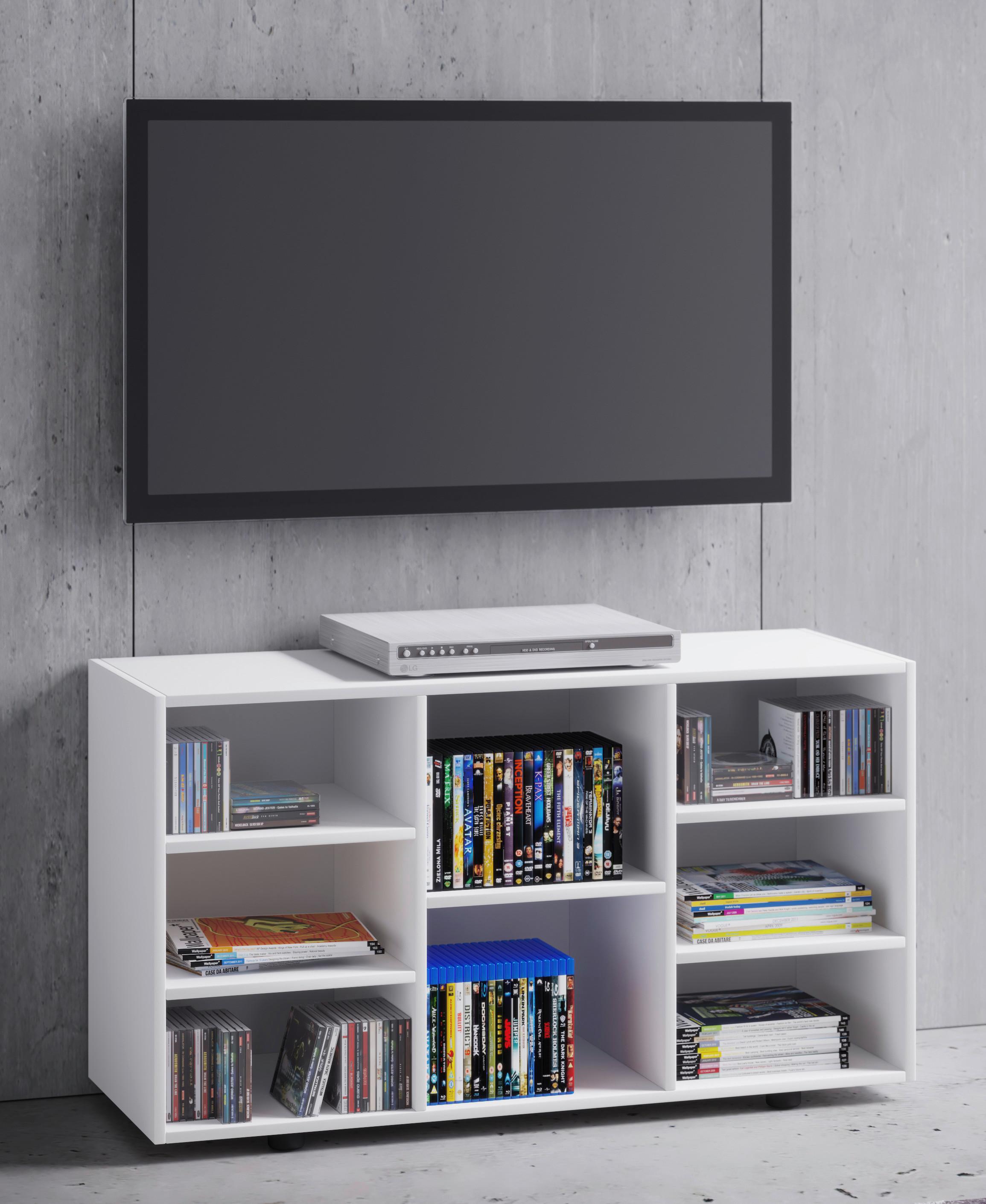 Biely regál, š: 114 cm FETINO - čierna/biela, Modern, kompozitné drevo/plast (114/60/40cm) - MID.YOU