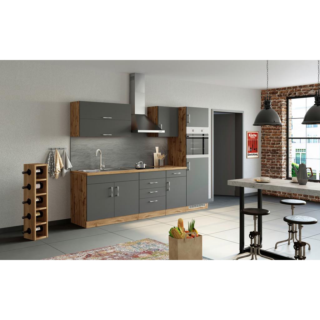 Küchenzeile Sorrento Mit Geräten 270 cm Anthrazit