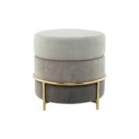 Pouf Struktur Grau Dxh: 48,5x46 Cm Rund - Goldfarben/Grau, Basics, Holzwerkstoff/Textil (48,5/46/48,5cm) - Kayoom