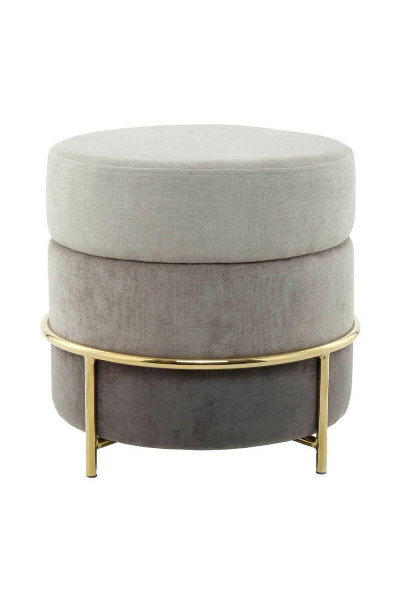 Pouf Struktur Grau Dxh: 48,5x46 Cm Rund