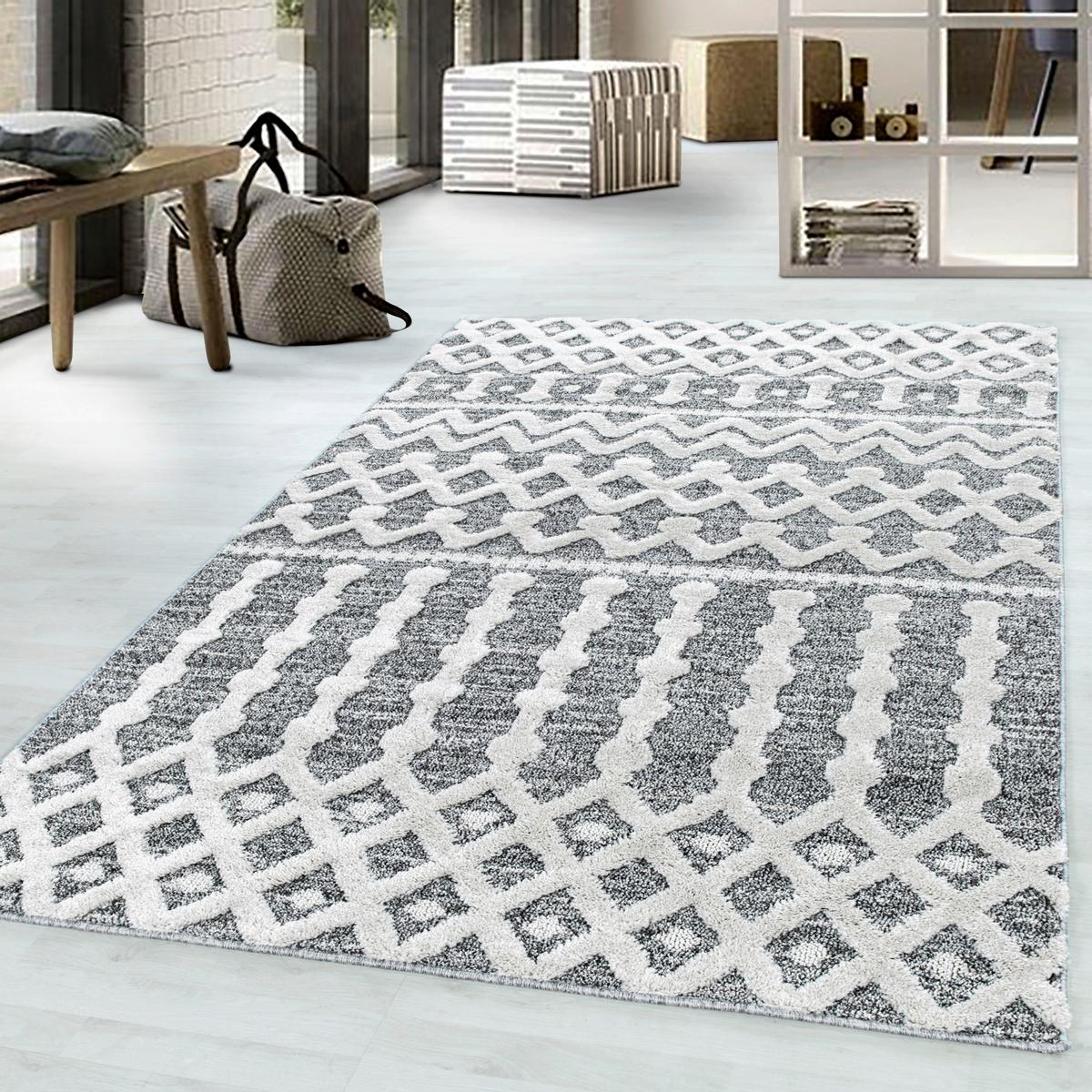 Läufer Teppich Grau/ Weiß Pisa 80x250 cm - Grau, KONVENTIONELL, Textil (80/250cm)