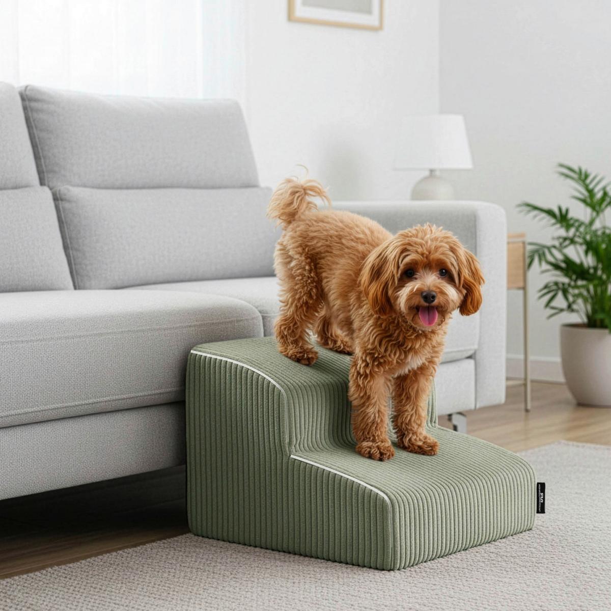 TIERTREPPE HUNDETREPPE SALBEI - Salbeigrün, Basics, Kunststoff/Textil (39/41/30cm)