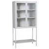 Vitrine Misha - Weiß, Design, Metall (75/150/35cm) - Livetastic