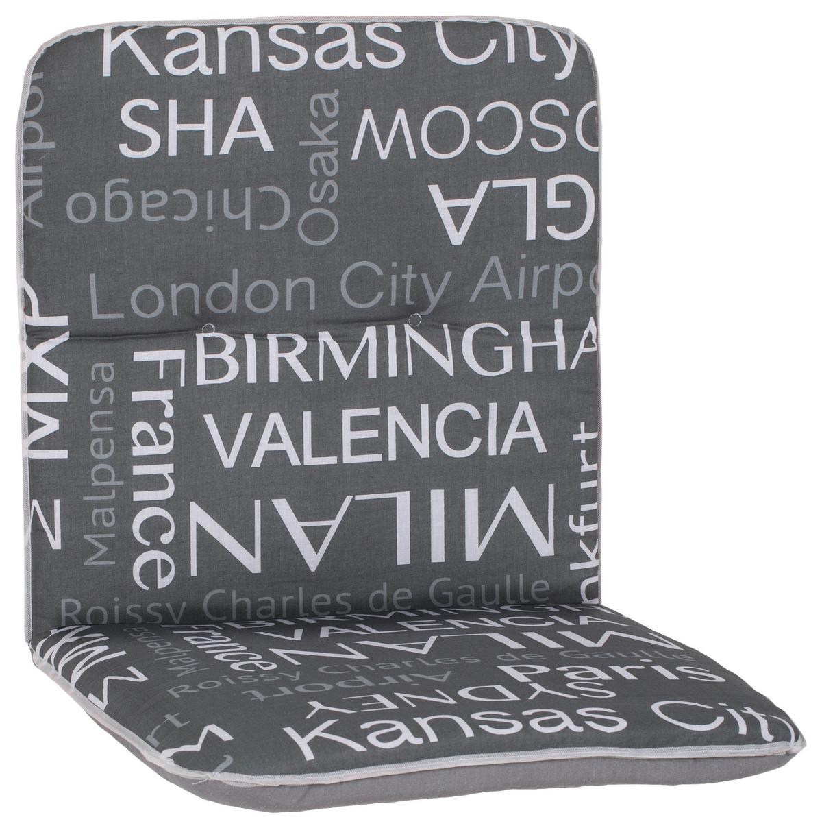 Niederlehner Wendeauflage Bali 96x47 cm Grau - Grau, Basics, Textil (96/47/5cm) - Beo