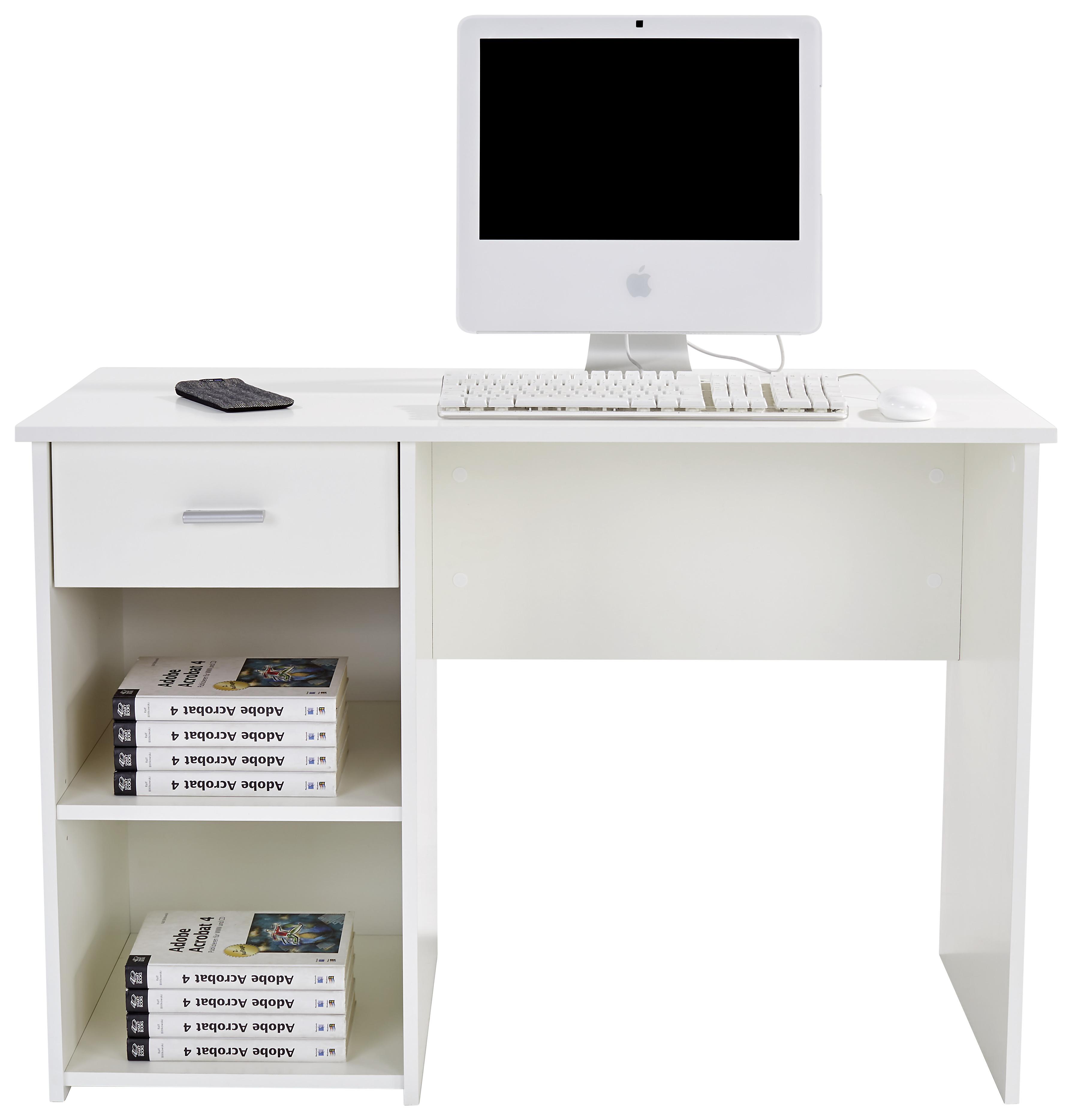 Schreibtisch Mit Stauraum B 110cm H 75cm Kubek 2, Weiß - Weiß, MODERN, Holzwerkstoff (110/75/50cm)