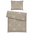 Satin Beettwäsche 140x200 cm Chalene Baumwolle Taupe - Taupe, ROMANTIK / LANDHAUS, Textil (140/200cm) - James Wood