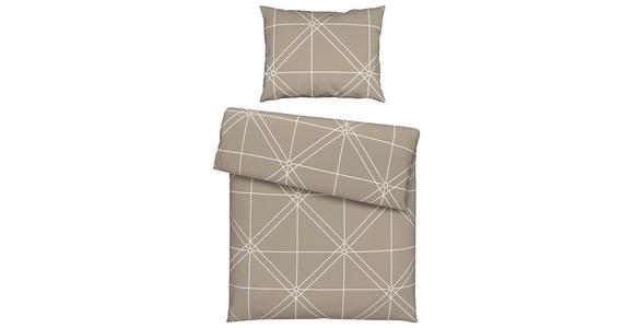 Satin Beettwäsche 140x200 cm Chalene Baumwolle Taupe - Taupe, ROMANTIK / LANDHAUS, Textil (140/200cm) - James Wood