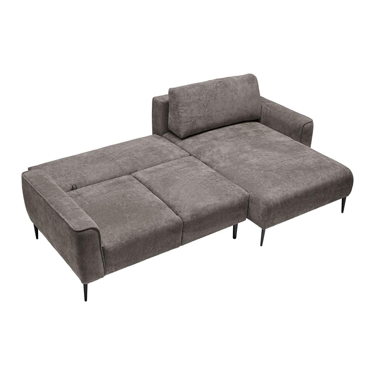 Rohová sedačka CUSTOM, pravá, tmavě šedá - černá/tmavě šedá, Moderní, kov/textil (255/164cm) - Mömax