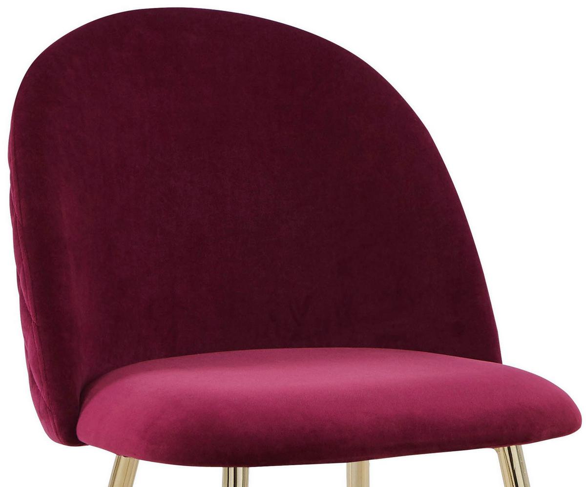 Polsterstuhl Artdeco Bordeaux, Beine Gold - Bordeaux/Goldfarben, MODERN, Textil/Metall (51/79/58cm) - MID.YOU