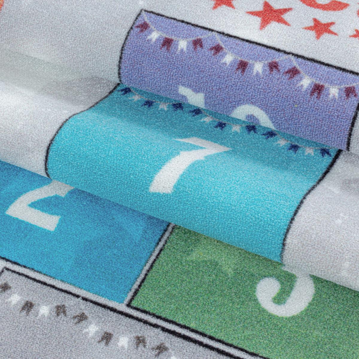Spielteppich Hüpfspiel Zirkus Grau/Bunt Play 80x120 cm - Grau, Trend, Textil (80/120cm)