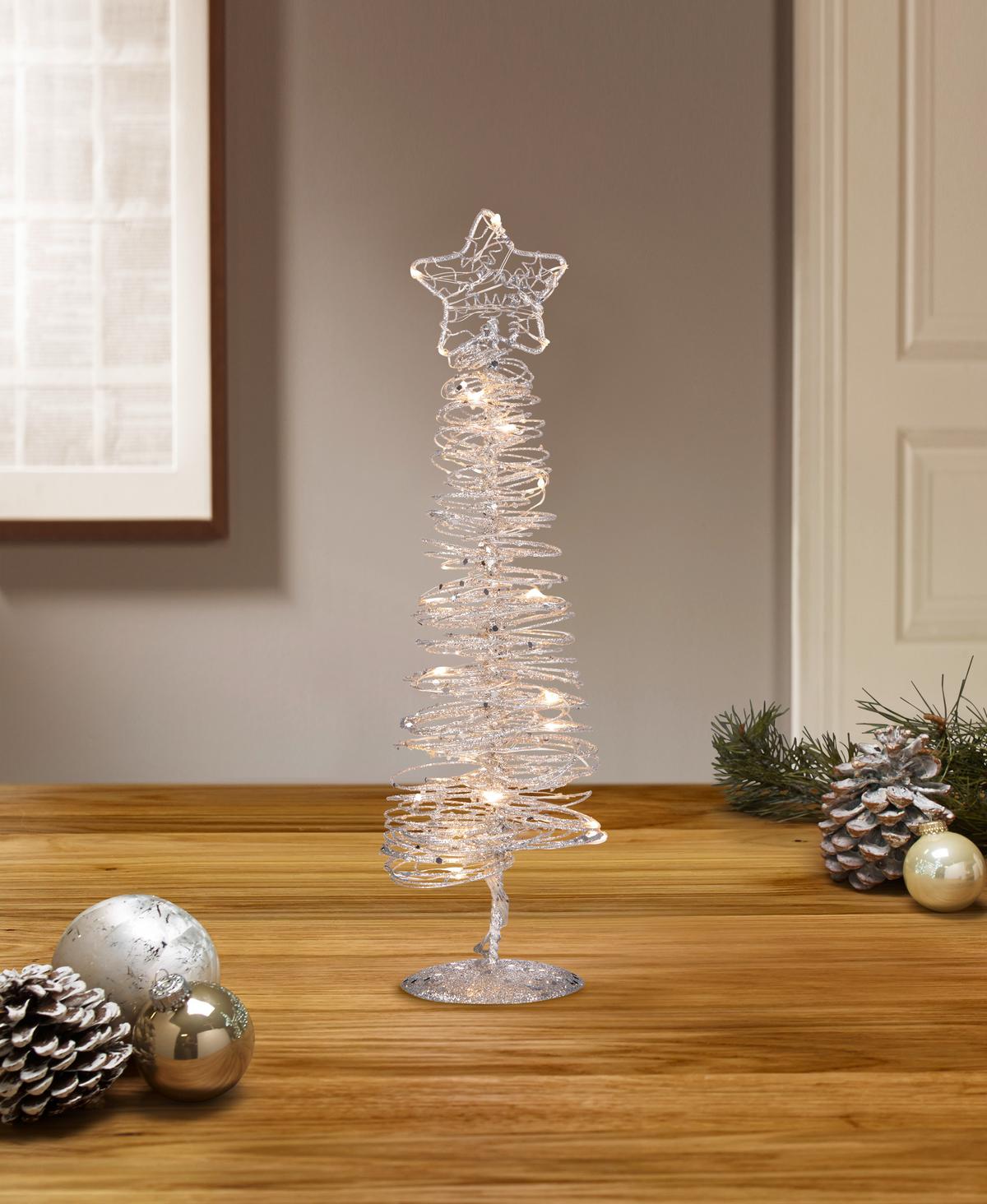 LED-Dekoleuchte Noelle Weihnachtsbaum Warmweiß - Silberfarben, ROMANTIK / LANDHAUS, Metall (8/25cm) - James Wood