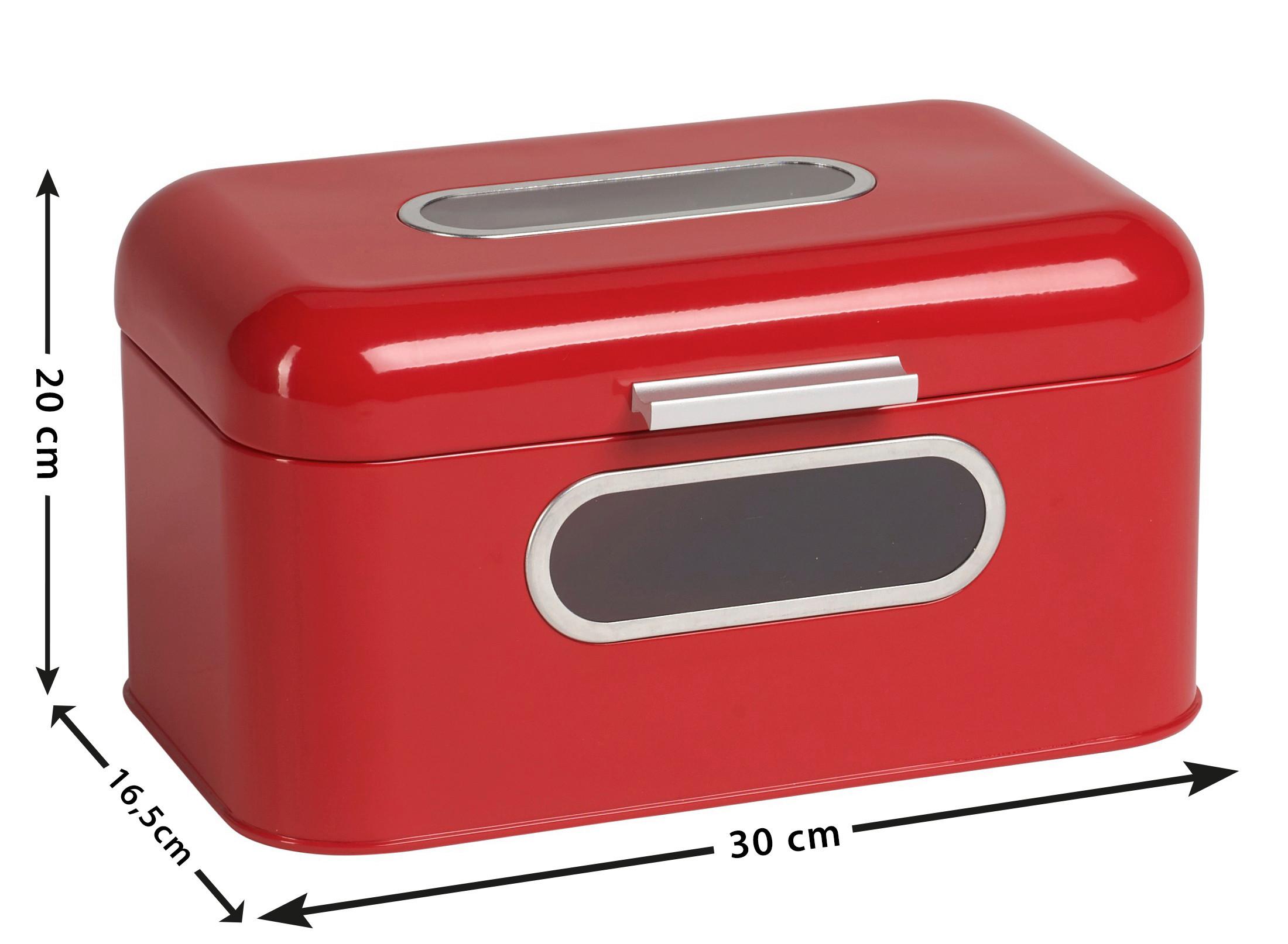 Brotkasten Ew-Bb-0199s - Rot, Basics, Metall (30/20/16,5cm) - Echtwerk