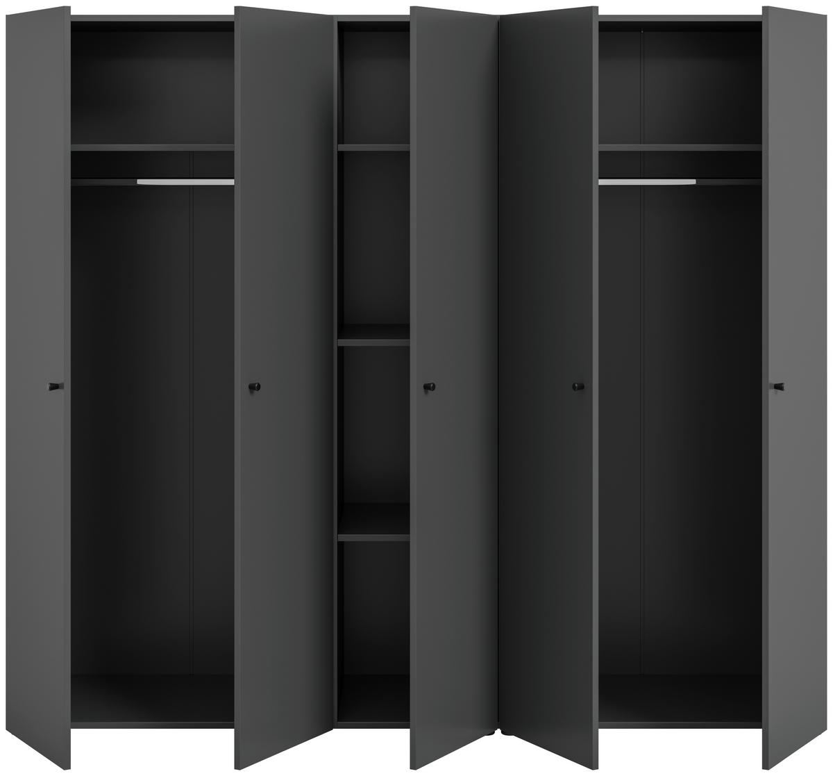 Drehtürenschrank Darwin, Anthrazit B: 200 Cm - Anthrazit, MODERN, Holzwerkstoff (200/176/51cm) - MID.YOU