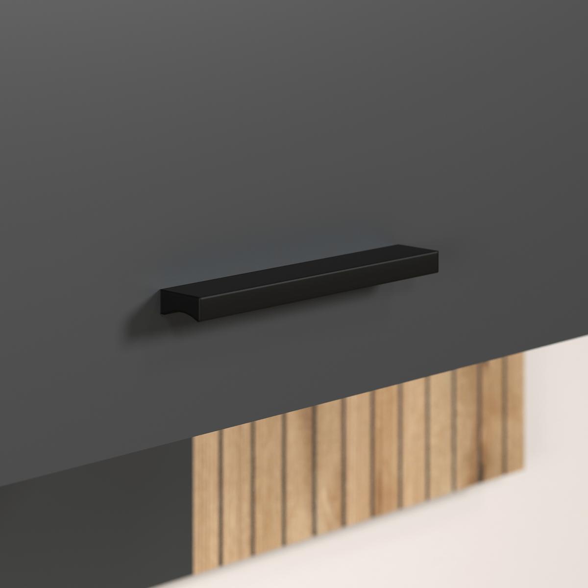 Wohnwand Baggio Anthrazit/Eichefarben B: 360cm - Eichefarben/Anthrazit, Design, Glas/Holzwerkstoff (360/212/40cm) - MID.YOU