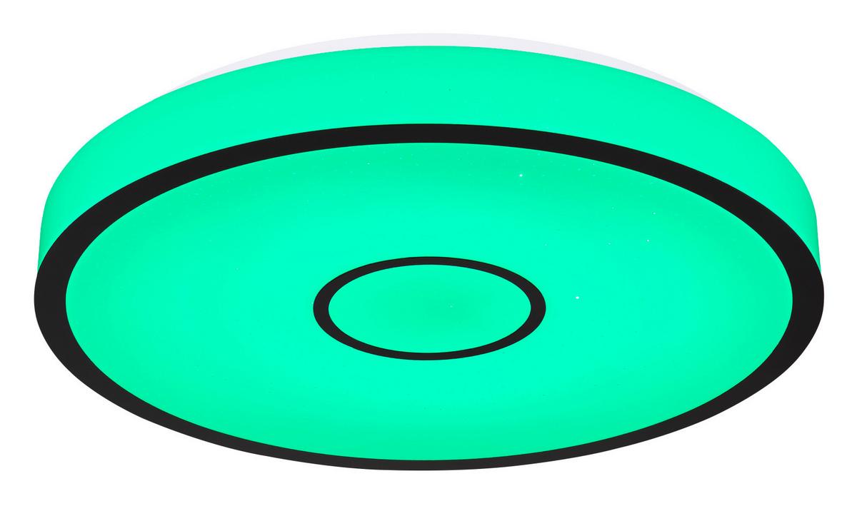 LED-Deckenleuchte 48027-40sh - Opal/Schwarz, Basics, Kunststoff/Metall (50/6,5cm) - Globo