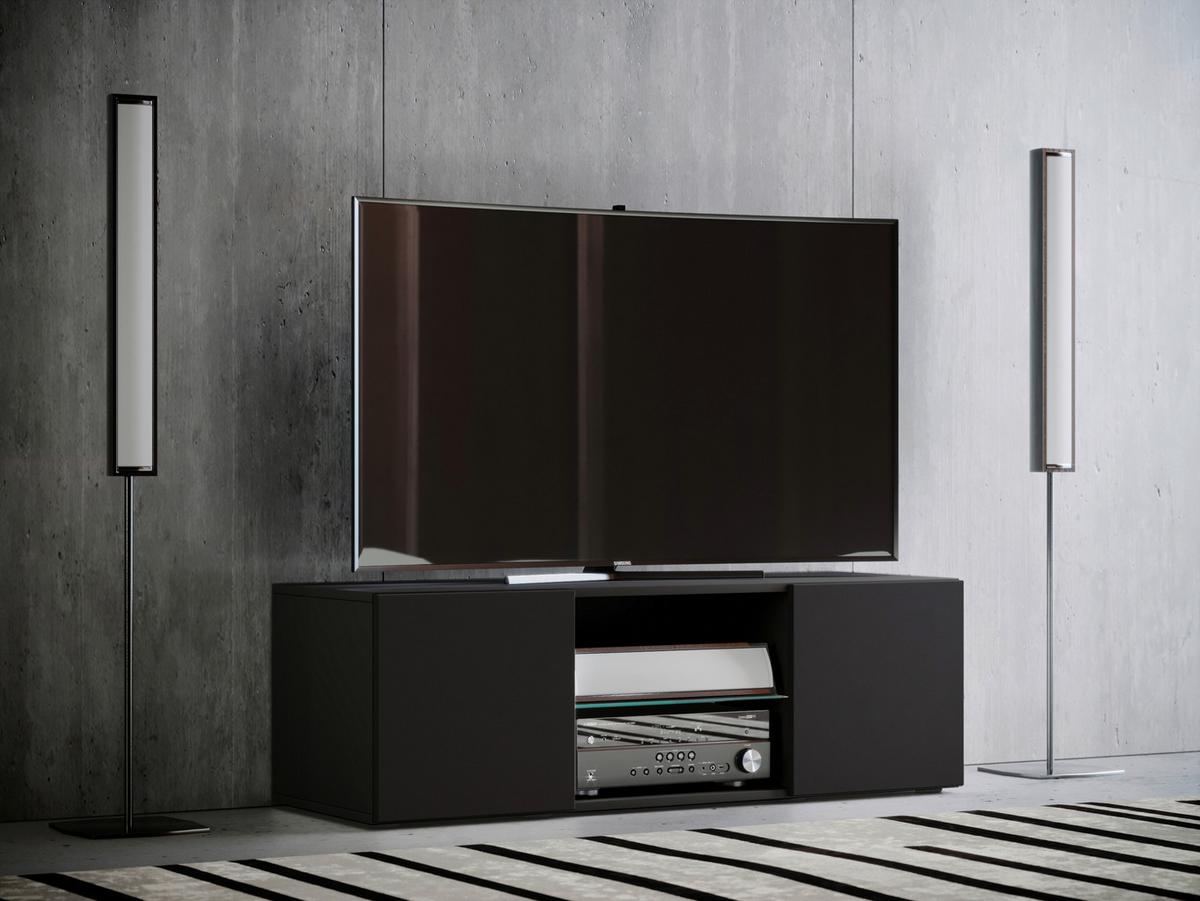 TV - skrinka Lowina š: 115 cm čierna - čierna, Konventionell, kompozitné drevo/plast (115/40/36cm) - MID.YOU