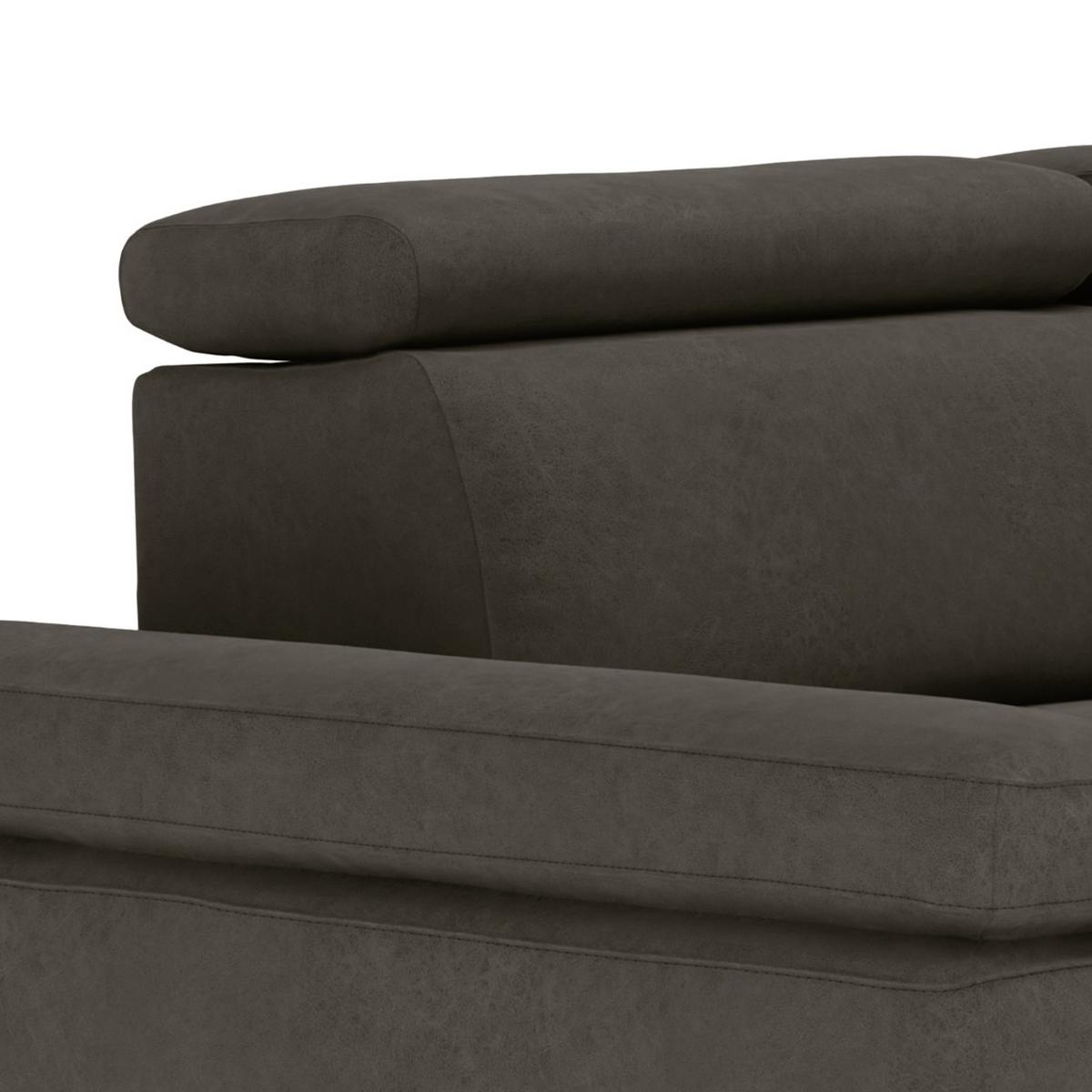 Ecksofa Elvis, Anthrazit S: 259x182 Cm - Anthrazit/Silberfarben, KONVENTIONELL, Textil (259/182cm) - Trendmanufaktur