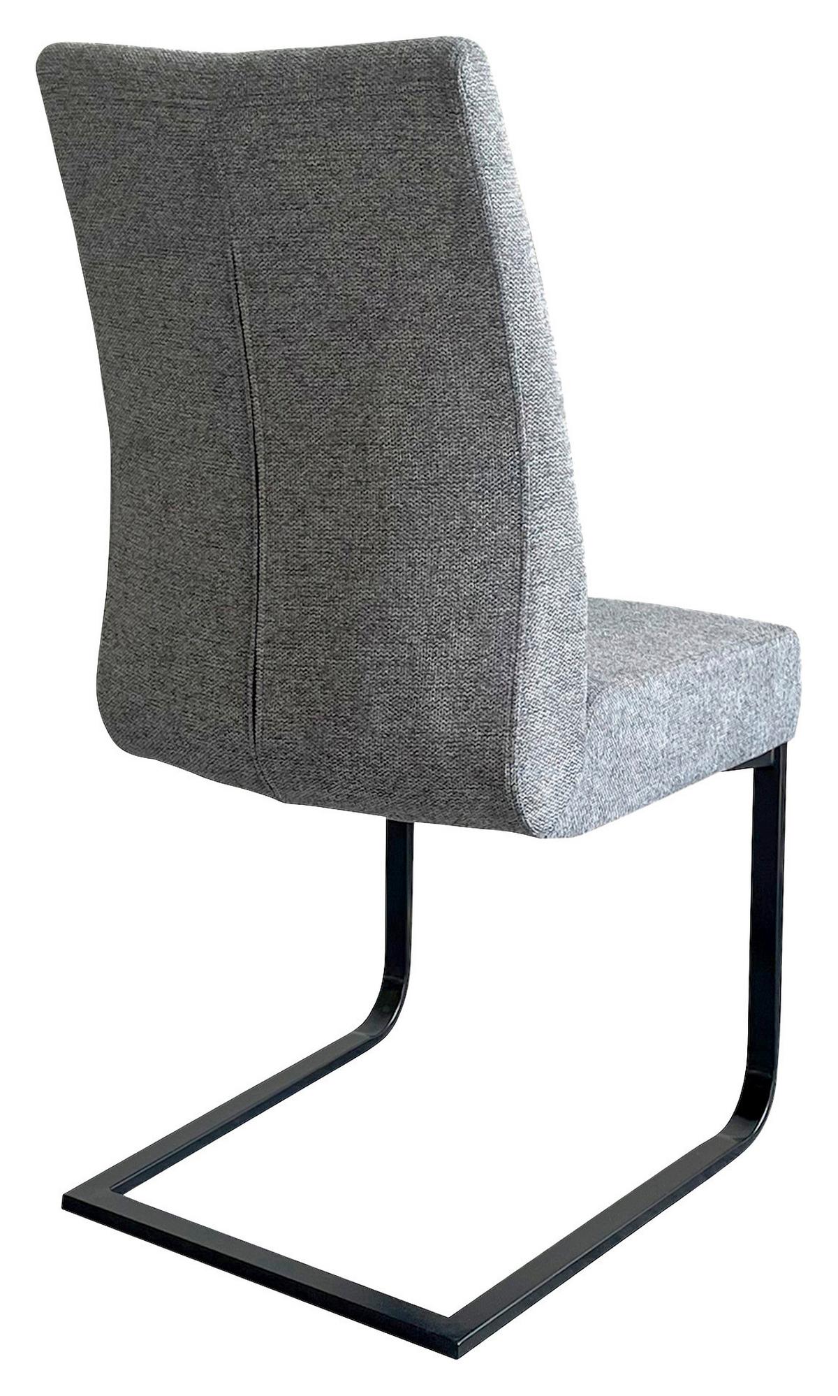 Schwingstuhl-Set Marlen XXL Dunkelgrau/Schwarz B: 47 cm - Dunkelgrau/Schwarz, LIFESTYLE, Textil/Metall (47/96/62cm) - MID.YOU